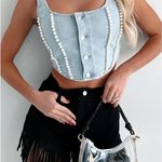 Nana Macs NWT Denim Pearl Vest Photo 2