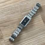 Seiko  Solar Luxury Ladies Watch Black Rectangular Dial Stainless Bracelet Photo 5