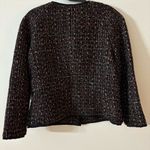 Talbots Black and Red Blazer with Textured Weave and Round Neckline Photo 7