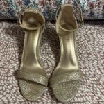 Ankis gold Open Toe Ankle Strap Chunky Heel Sandals 7 2.75 Inch heel Photo 1