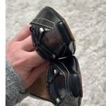 Nordstrom Vintage Sz 8.5N Leather Black Heel Pumps Bow Square Elongated Toe Photo 5