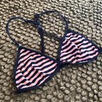 Pink Blue Striped Halter Bra Bralette Bandeau Photo 0