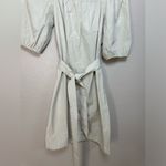 Faherty  Khai Poplin Dress in Birch size Small Belted Puff Sleeve Tie Waist $178 Photo 5