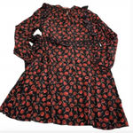 No.21 Dress Womens 6 IT 42 Black Red Lollipop Print Silk Ruffle Long Sleeve Photo 4