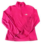 The North Face Pink TKA 100 Glacier 1/4 Zip Embroidered Fleece Barbie Pink Photo 0
