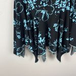 City Triangles VTG Y2K  Black Floral Strapless Ruched Shark Bite Hem Midi Dress S Photo 2