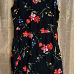 Old Navy  Black Sleeveless Floral V Neck Waist Defined Casual Mini Dress Medium Photo 0