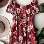 Loft  Poppy floral square neck puff sleeve dress Women’s SIZE 14‎ fall wedding Photo 3