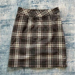 Chadwick's Gray Off White Pink Plaid Wool Blend Skirt Size 2 Petite Photo 0