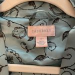 Vintage Cabernet Robe w/ Pockets, Teal w/ Brown Floral Design, Size Large Green Photo 3