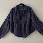 We The Free Free People Cozy Dreams Tops Color is Navy Oversized Size Me… Photo 1