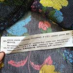 ZARA Floral Sheer Blouse Women’s | Sz Large | Shimmer | Blue, Yellow, Black Photo 3