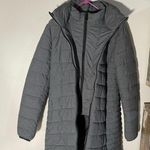 Express woman’s long puffer coat, small, winter coat, puffer coat Gray Photo 0