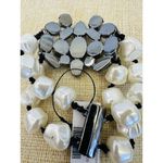 Chico's NWT Designer Rhinestone And Faux Pearl Magnetic Clasp Bracelet 8" Photo 2