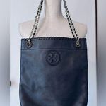 Tory Burch Black Leather convertible crossbody Chain Tote Photo 0