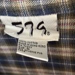 Vintage 579 Blue Plaid Button Down 100% Cotton Shirt Sz M Y2K Grunge Size M Photo 4