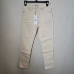 Thakoon Classic Cropped Jean Denim Ecru Cream Neutral Solid Casual Staple Cute Silver Size 2 Photo 9