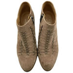 Franco Sarto  Destiny Suede Leather Boot  Topstitch Taupe Ankle Boots Size 8.5 Photo 6