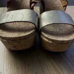 Kork-Ease  Gold Cork Wedge Leather Upper Sandals 6 Photo 1