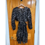 Maje Metallic Fil Coupé Cutout Tiered Mini Dress Black Silver 38 NWOT Holiday Pa Photo 4