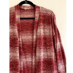 Wonderland by Orange Size Medium Sweater Cardigan Duster Red White Long Sleeve Photo 4