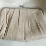 STILA Pleated Shiny Linen Glam Clutch Purse Gold Photo 3