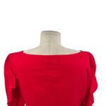 Intermix  Nikki‎ Top Blouse Shirt Long Sleeve Ruffle Cotton Red Size Large Photo 7