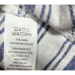 Sigrid Olsen  Women’s Shirt‎ Sz M Linen Rayon Blend Blue Stripe 3/4 Sleeve Beachy Photo 3