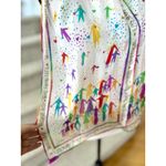White Rainbow People Holding Join Hands Love Yourself Silk Scarf 90s Teacher Photo 1
