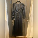 Lulus Endearing Elegance Black Satin Long Sleeve Maxi Dress Size XS Photo 5