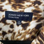 Jones New York  Signature button down, brown, white, tie long sleeve size medium Photo 5