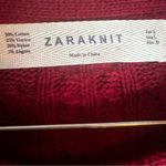 ZARA Knit Womens Angora Blend Sweater Size Large Red Warm Career Preppy Photo 3