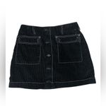BDG  Black Corduroy Skirt with White Stitching Photo 2