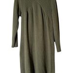 Talbots Green Mock Neck Knit Sweater Midi Dress Womens Sz 1X Minimalist Cozy Photo 0