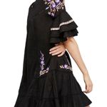 Free People Pavlo Babydoll Embroidered Ruffled Dress Black Pink Purple Size XS Photo 8