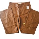 Free People Free‎ People Uptown High Waist Faux Leather Flare Pants in Brown Sz 12 Photo 8