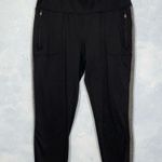 RBX Black Capri Joggers Sweatpants Loungewear Zip Side Pockets Large Photo 6