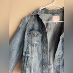 ZARA Blue Distressed Jean Jacket Size Medium Photo 1
