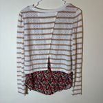 Anthropologie ‎ Postmark Ginny Striped Sweater Floral Layered Blouse Size Small Photo 6