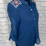 About A Girl sheer blouse w/button sleeves sz XS Photo 5