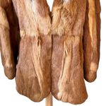 Vintage Red Fox Fur Jacket with fox tails neck Orange Size M Photo 2