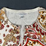 Croft & Barrow  Womens Large Paisley Print Round Neck Long Sleeve Cardigan Photo 1
