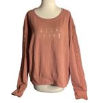 Victoria Sport Athleisure Cozy Rose Pink Crewneck Pullover Size Large Photo 2