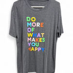 Gray Graphic Tee with Motivational Print Size XL Photo 0