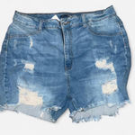 FashioNova Mid-waisted blue denim shorts  Photo 0