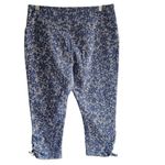 Activewear Joggers, Capri pants, stretch pants. Size XL. Blue Floral. Photo 1