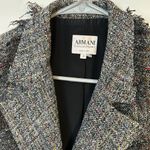 Armani Collezioni  Virgin Wool tweed fringe spring button blazer jacket multi Photo 1
