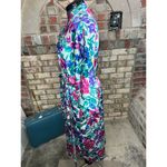 Adonna robe satin floral purple teal pink Photo 5