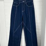 SheIn  High Rise Denim Seam Front Wide Leg Jeans Size 27 Photo 1