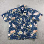 Vintage Country Wear Denim Floral Shirt Women Large Button Up Retro Western Blue Photo 0